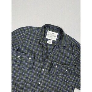 Frank & Eileen Shirt Womens M Green Plaid Relaxed Button Up Top Ladies Frank
